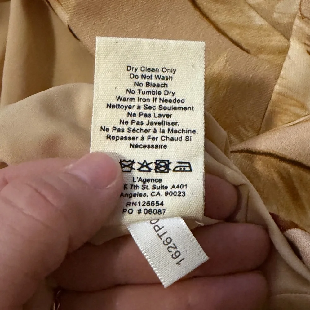 L’Agence Brooke Blazer Size 10 Neutral‎ Leaves Print Designer Statement Jacket - Picture 9 of 11
